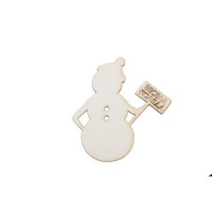 Snowman with label  "Merry Christmas"