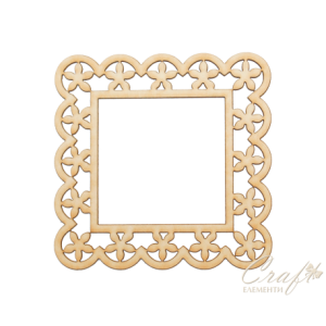 Square frame with lace of flowers