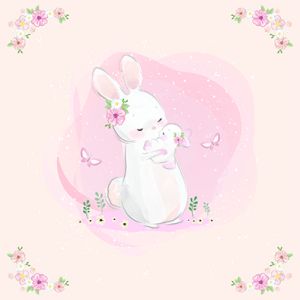 Лист дизайнерска хартия Cute Little Bunny 30x30 - CREA2001-02