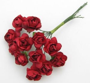 Paper Blossoms 12 pcs - red roses 