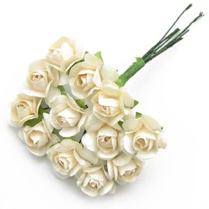 Paper Blossoms 12 pcs - White roses 